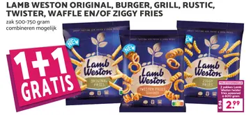 Aanbieding: Lamb weston original, burger, grill, rustic, twister, waffle en/of ziggy fries