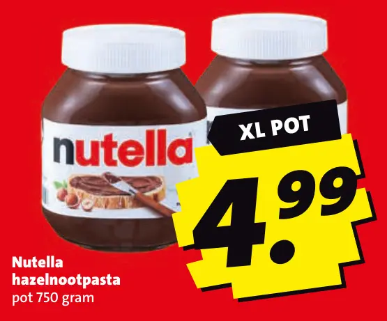 Aanbieding: Nutella hazelnootpasta