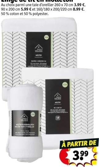 Offre: Linge de lit en molleton