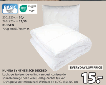 Aanbieding: KUNNA SYNTHETISCH DEKBED