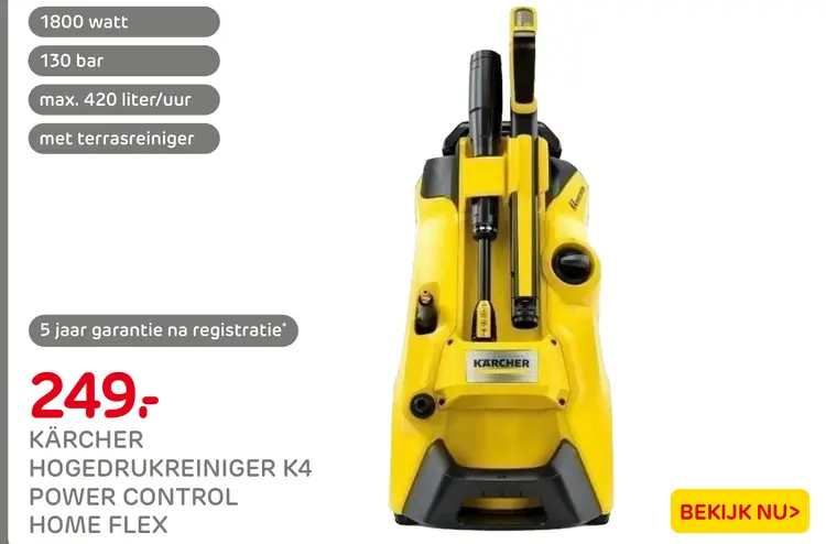 Aanbieding: Hogedrukreiniger k4 power control home flex