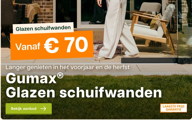 Promotie: Glazen schuifwanden