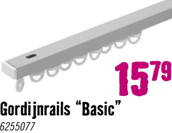 Aanbieding: INTENSIONS Gordijnrails Basic compleet zilver 200 cm