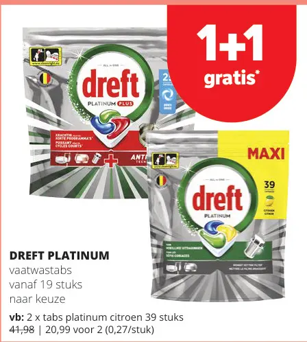 Promotie: DREFT PLATINUM vaatwastabs