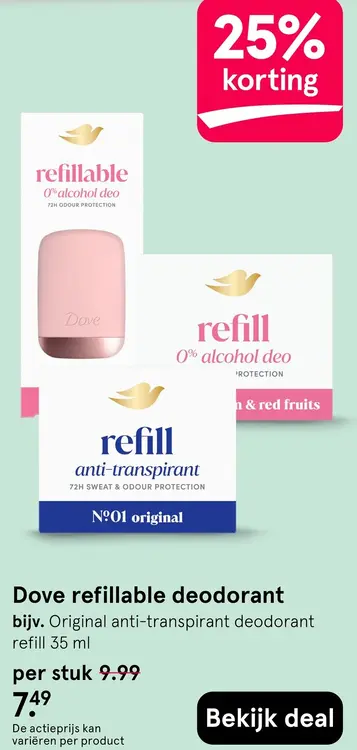 Aanbieding: Dove refillable deodorant