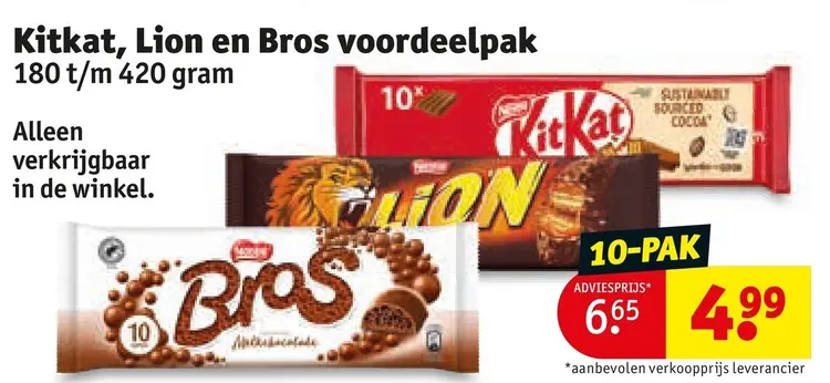 Aanbieding: Kitkat, Lion en Bros voordeelpak