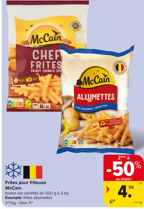 Offre: Frites pour friteuse
