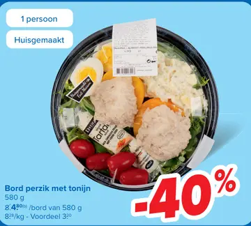Aanbieding: Bord perzik met tonijn