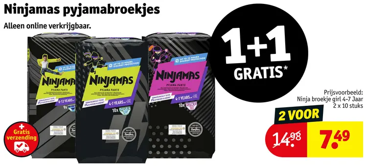 Aanbieding: Ninjamas pyjamabroekjes
