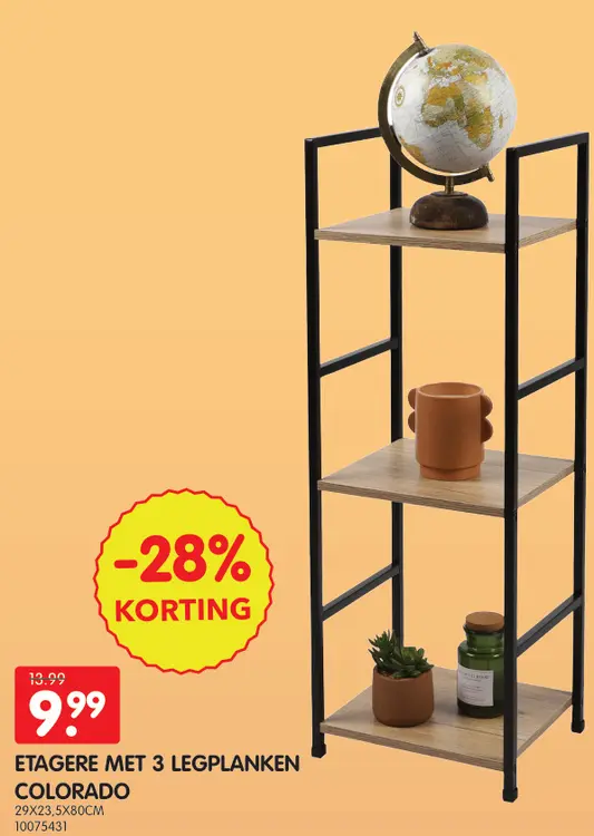 Promotie: Etagere met 3 legplanken Colorado