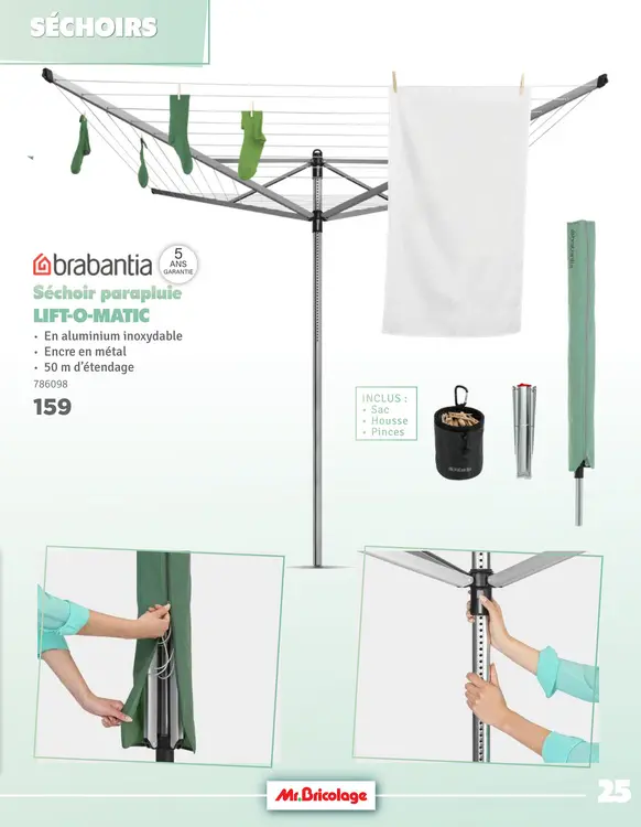 Offre: Séchoir parapluie LIFT-O-MATIC
