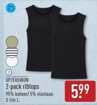 Aanbieding: 2-pack ribtops