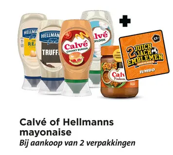Aanbieding: Calvé of Hellmanns mayonaise