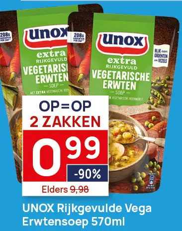 Aanbieding: Rijkgevulde Vega Erwtensoep
