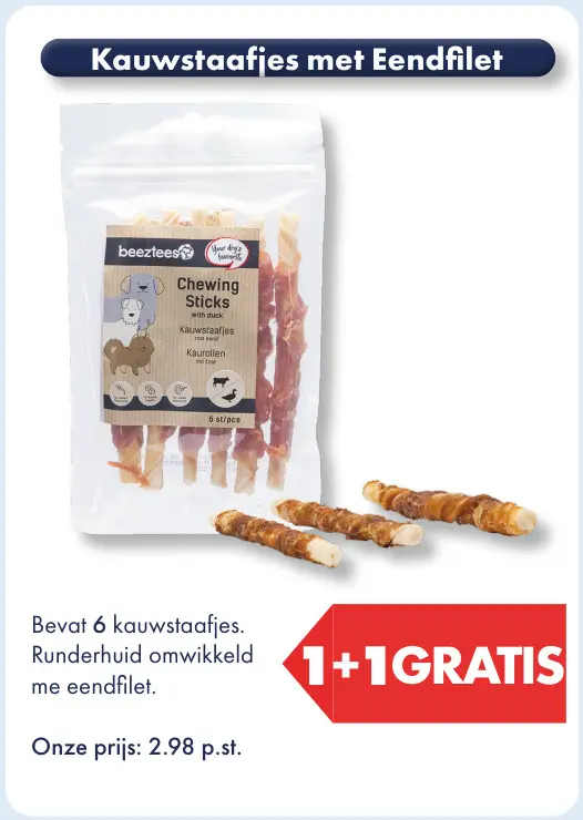 Aanbieding: Kauwstaafjes met Eendfilet