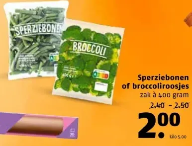 Aanbieding: Sperziebonen of brocolliroosjes