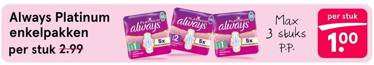 Aanbieding: Always Platinum enkelpakken