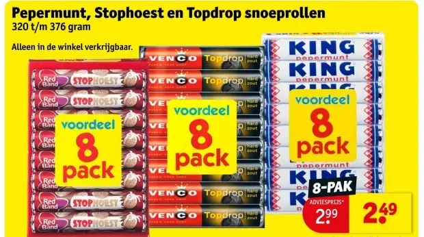 Aanbieding: Pepermunt, Stophoest en Topdrop snoeprollen