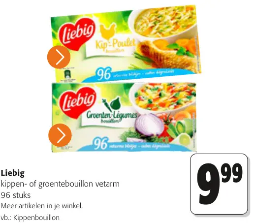 Promotie: Liebig Kippen- of groentebouillon vetarm