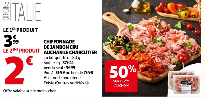 Offre: Chiffonnade de jambon cru