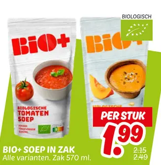 Aanbieding: Bio+ soep in zak