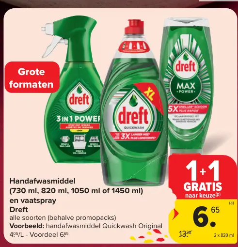 Promotie: Handafwasmiddel en vaatspray