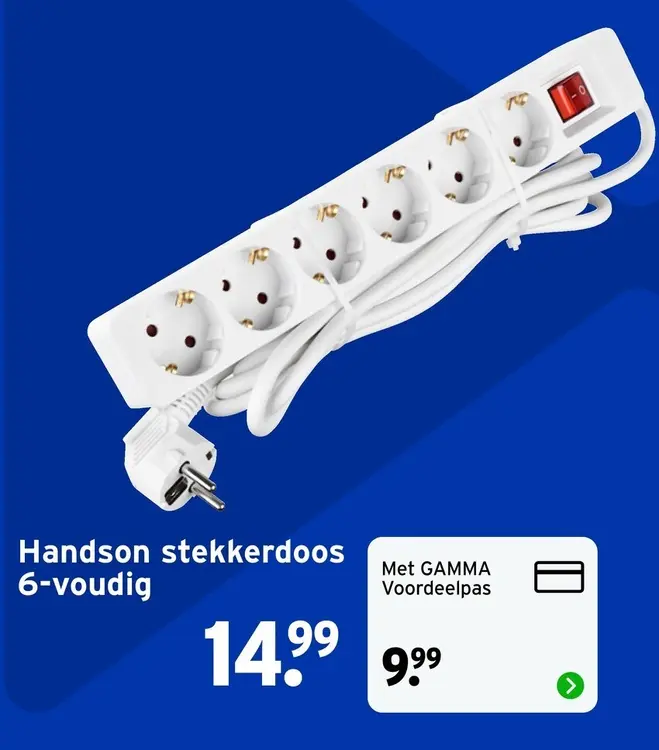 Aanbieding: Handson stekkerdoos 6-voudig