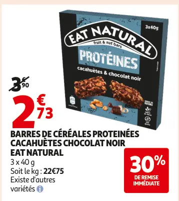 Offre: Barres de céréales proteinées cacahuètes choc