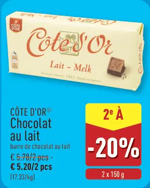 Offre: Chocolat au lait