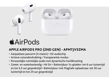Aanbieding: Apple airpods pro (2nd gen) - apmtjv3zma