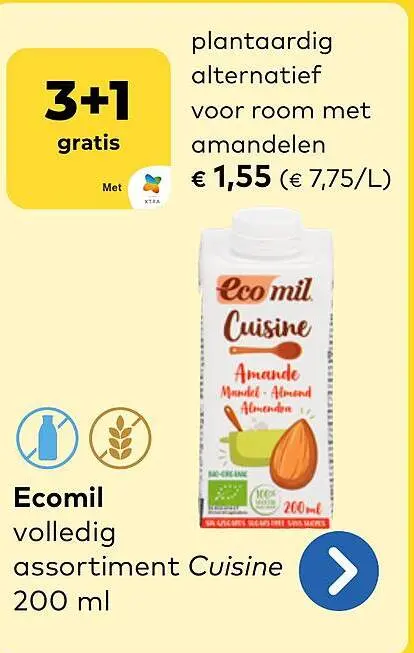 Promotie: plantaardig alternatief voor room met amandel