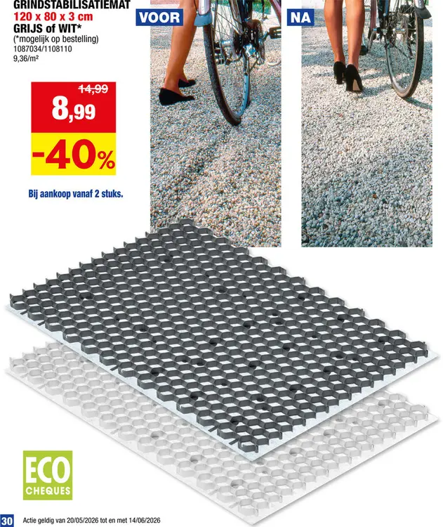 Promotie: Grindstabilisatiemat 119x80x3 cm grijs