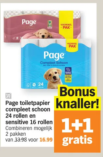 Promotie: Page toiletpapier compleet schoon en sensitive