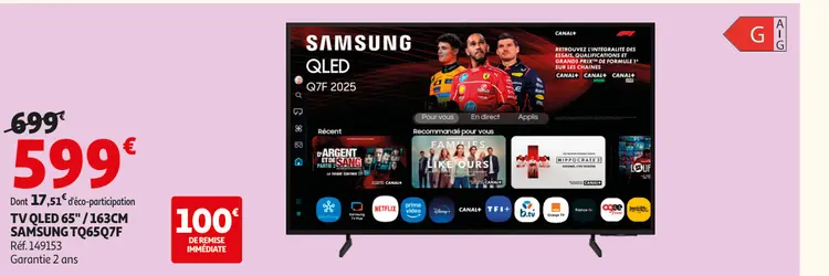 Offre: Tv qled 65" / 163cm