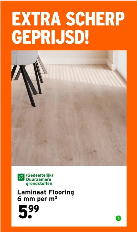 Aanbieding: Laminaat Flooring 6 mm per m²
