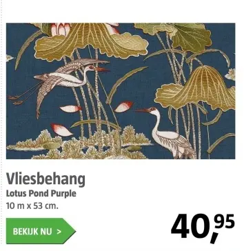 Aanbieding: Vliesbehang Lotus Pond Purple