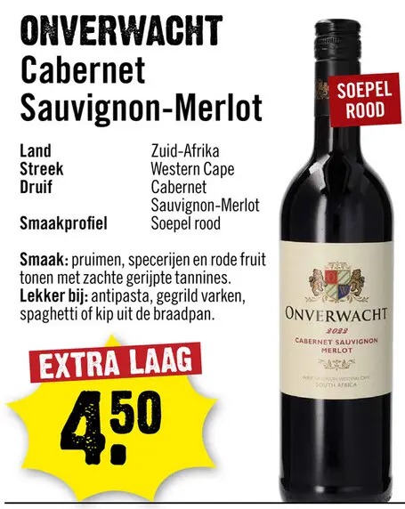 Aanbieding: Onverwacht Cabernet Sauvignon-Merlot 75 cl