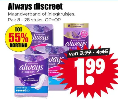 Aanbieding: Maandverband of inlegkruisjes