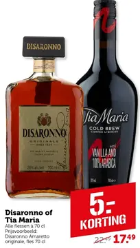 Aanbieding: Disaronno of Tia Maria