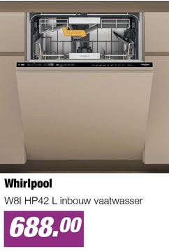 Aanbieding: W8I HP42 L inbouw vaatwasser