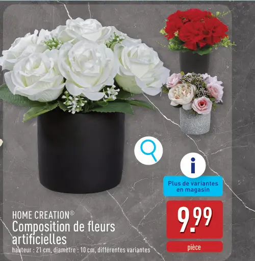 Offre: Composition de fleurs artificielles