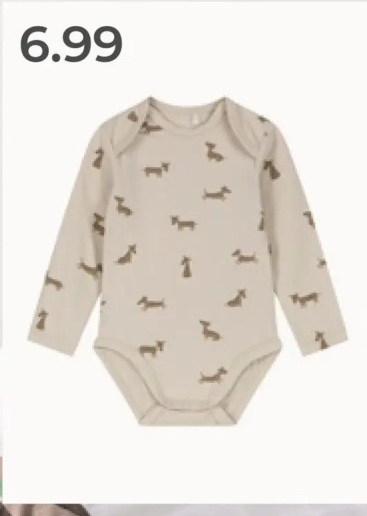 Aanbieding: Baby romper met hondjesprint
