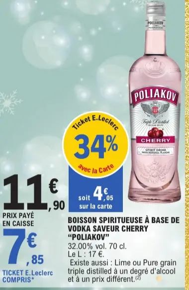 Promotie: Boisson spiritueuse à base de vodka saveur ch