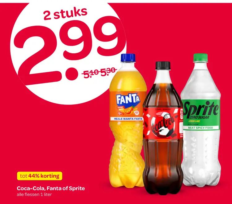 Aanbieding: Coca-Cola, Fanta of Sprite