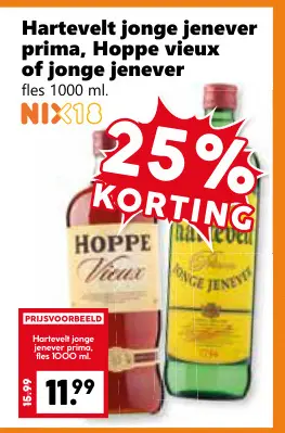 Aanbieding: Hartevelt jonge jenever prima, Hoppe vieux of jonge jenever