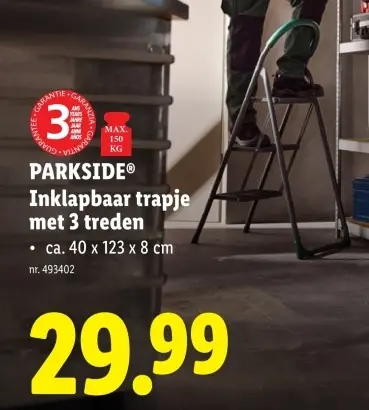 Promotie: Inklapbaar trapje met 3 treden