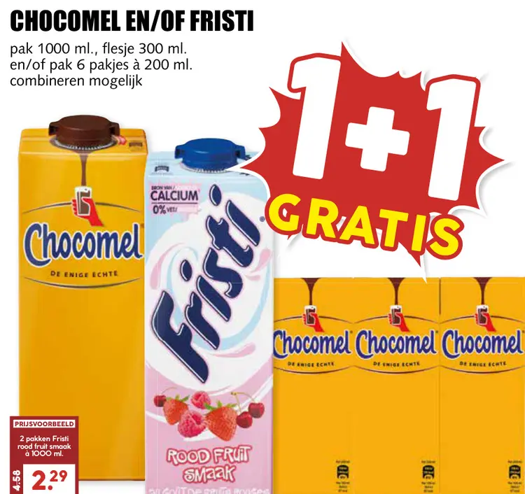 Aanbieding: Chocomel en/of Fristi