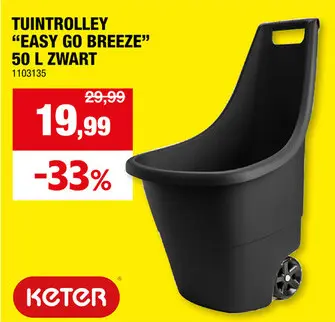 Aanbieding: Keter Easy Go Breeze tuintrolley 50l