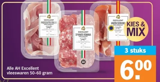 Aanbieding: AH Excellent vleeswaren