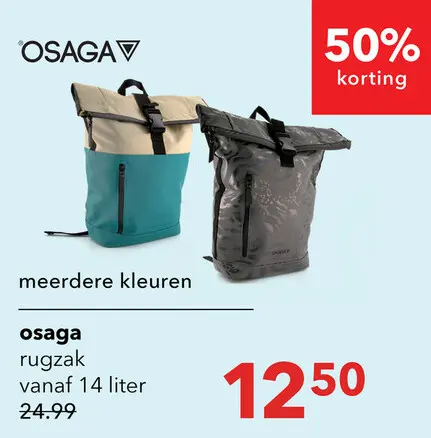 Aanbieding: Osaga Roltop rugzak blauw 20 liter
